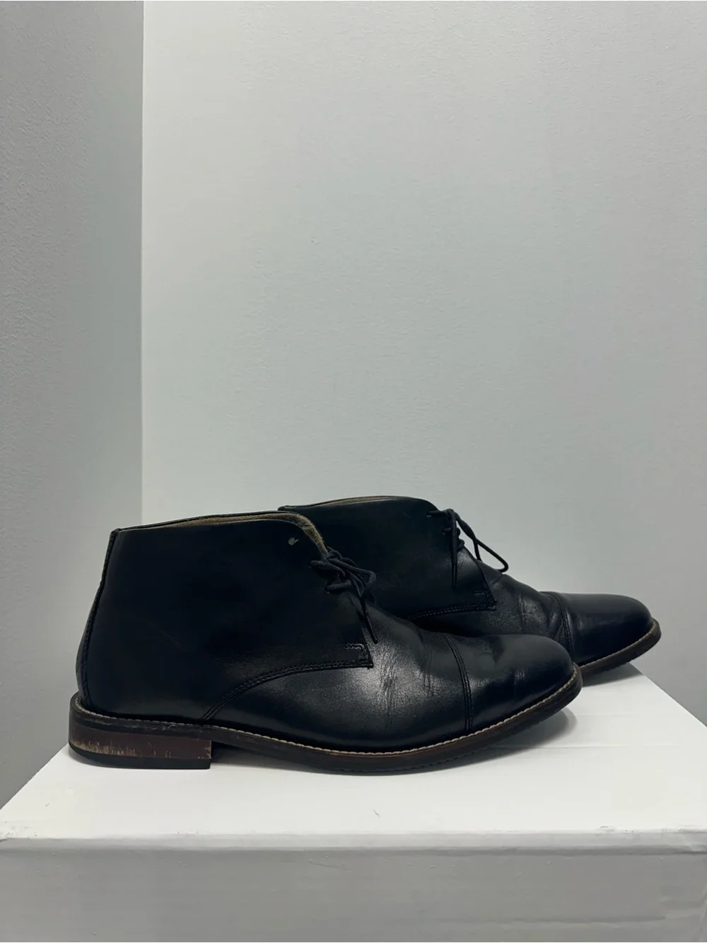 Stanford Classic Men's Black Leather Chukka Boots Size 9.5